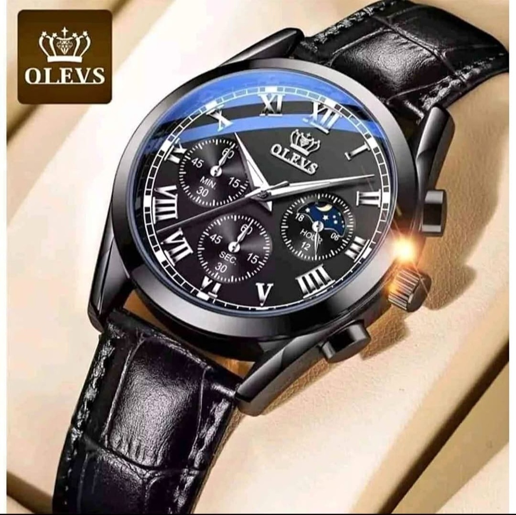 Stylish OLEVS Leather Band fashionable watch